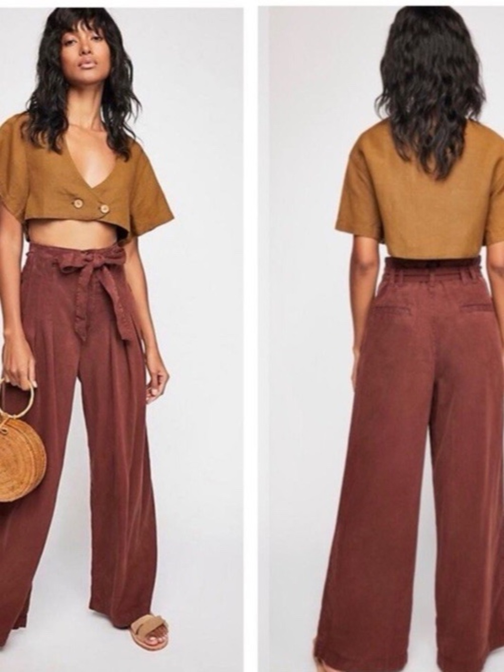 Free People Sz: 0 Dwell On Dreams Trouser Wide Leg Pants NO Belt